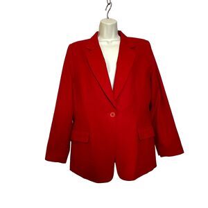 Vintage Pendleton Red 100% Wool Notch Collar Blazer Jacket Women's 12 USA